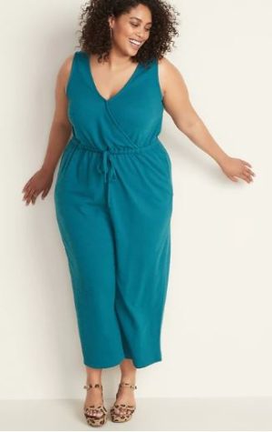 Plus Size Wrap Front Jumpsuit